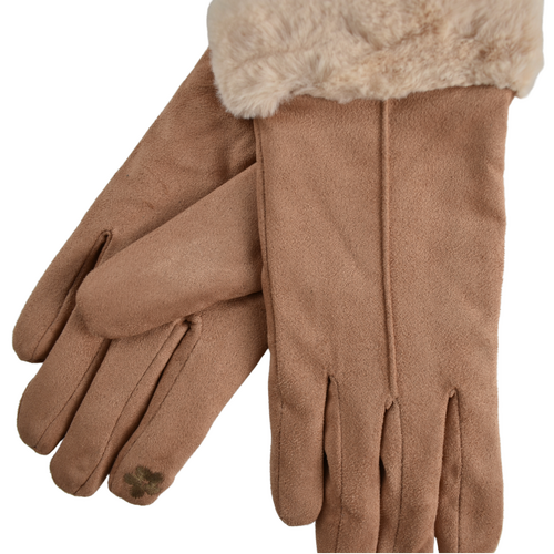 Camel Fur Lined Gloves