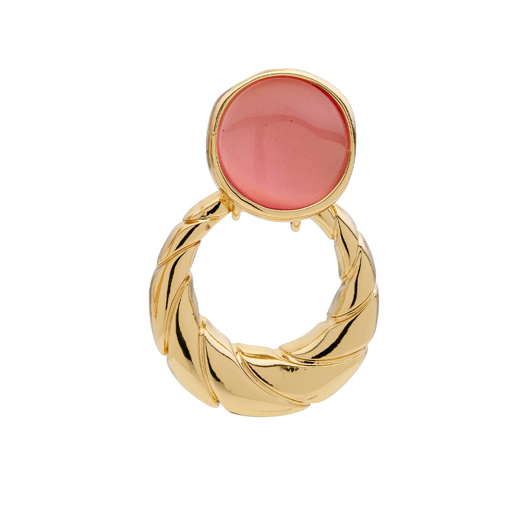 Cat Eye Knocker Clip On Earrings Rose