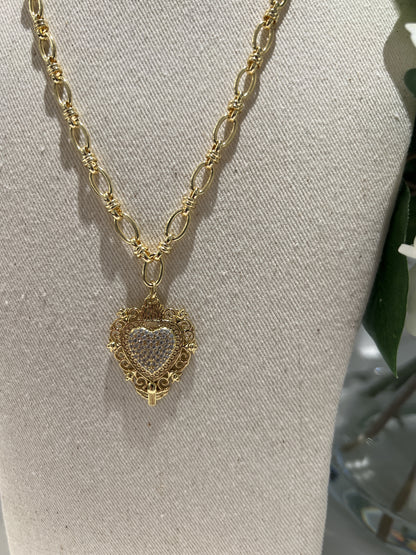 Diamanté Heart Necklace