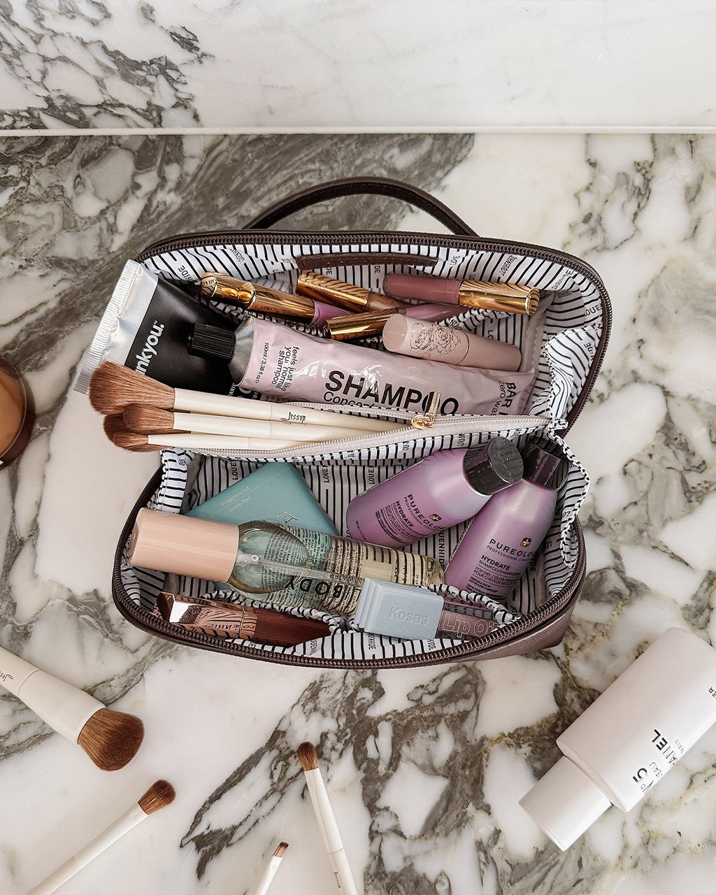 Ellis Cosmetic Case - Chocolate