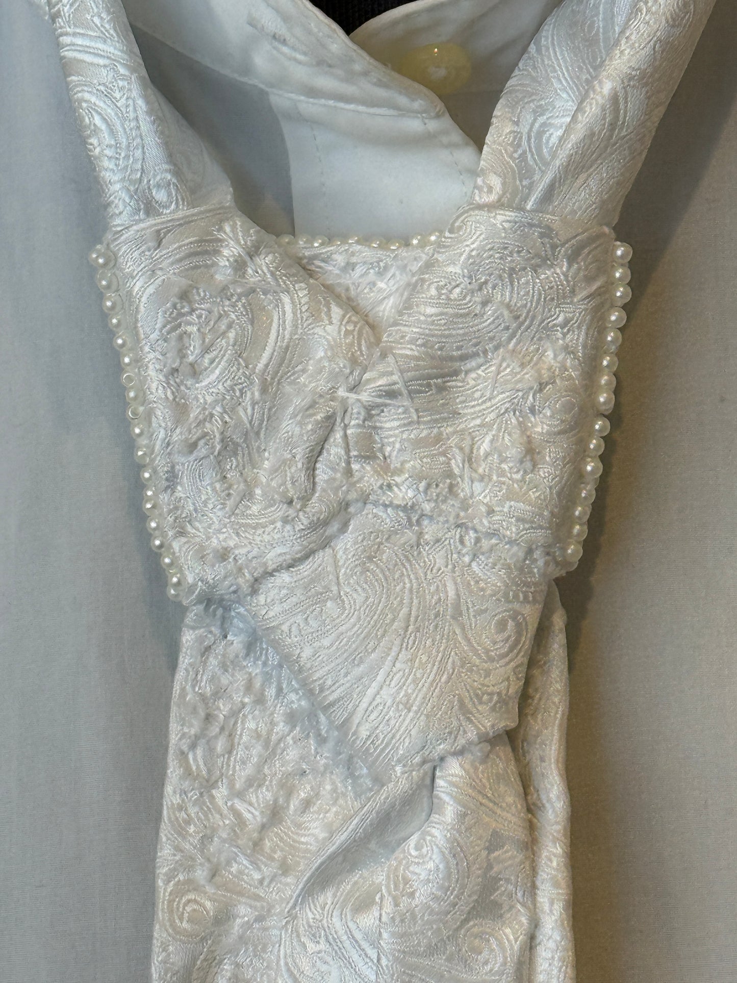 White Tie With Pearls And Rhinestones