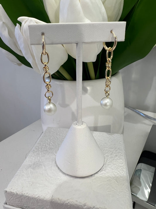 Pearly Heart Earrings