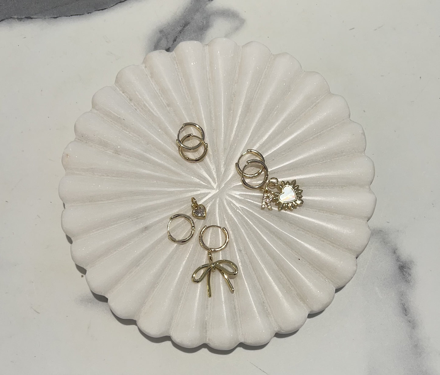 Gold Hoops Charm Earrings