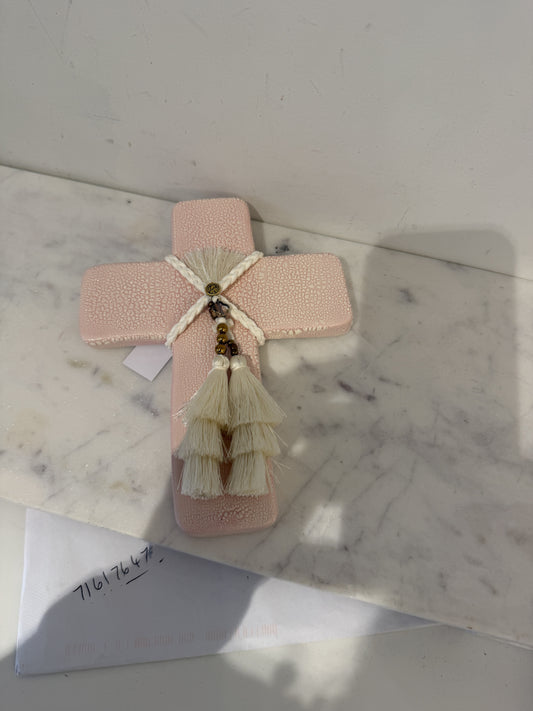 GEORGE AND COLE Calcada Pink Ceramic Cross - Medium