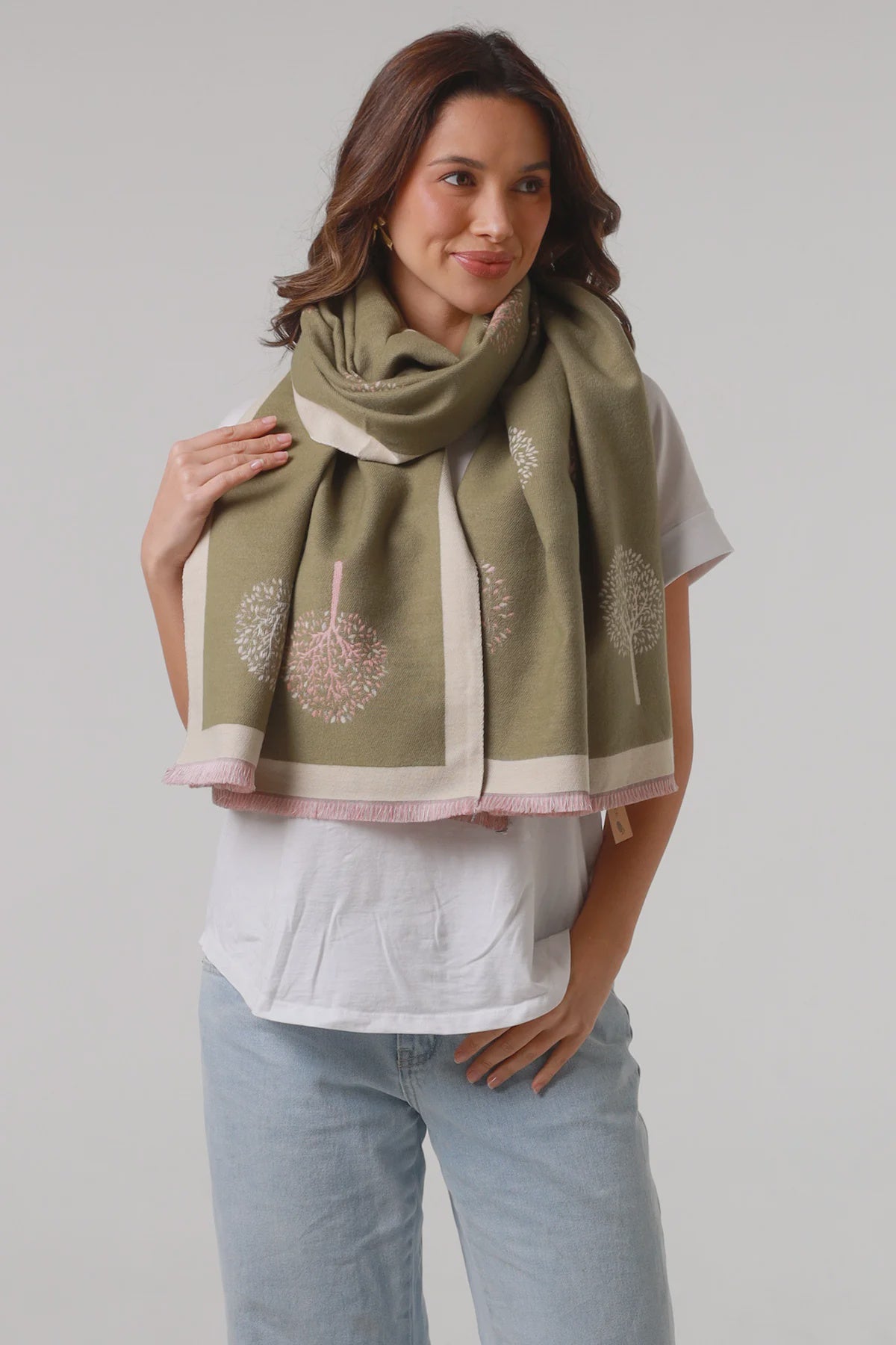 Tree Winter Scarf - Green
