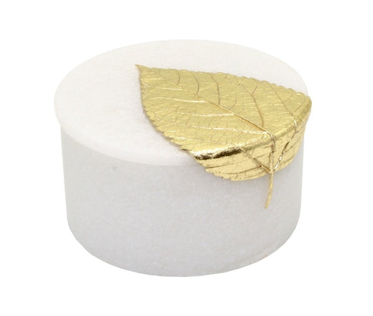 Bodhi Leaf Round Trinket Box