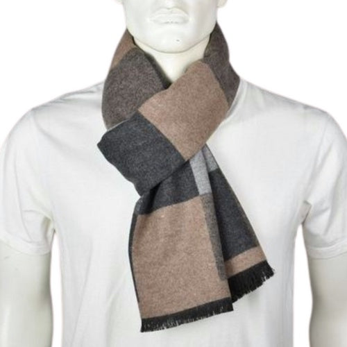 Beige Plaid Check Scarf