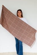 Winter Check Scarf - Coffee