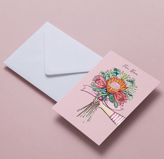 Thank You Greeting Card - Pink