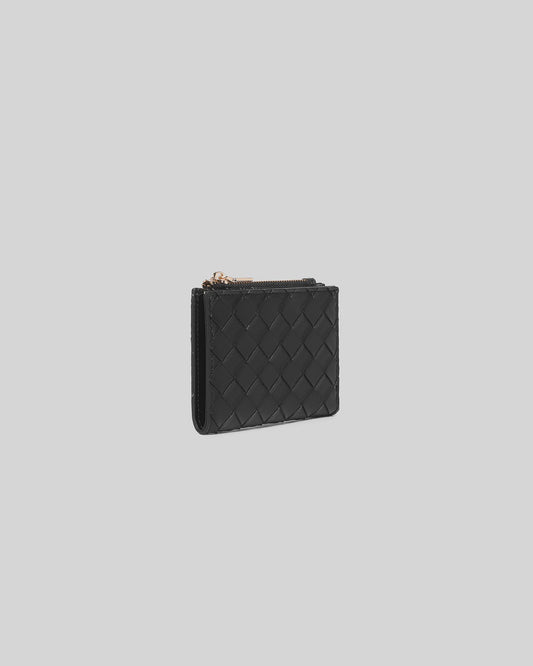 Lily Woven Wallet - Black