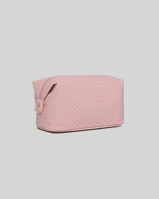 Lucinda Woven Cosmetic Bag - Pink