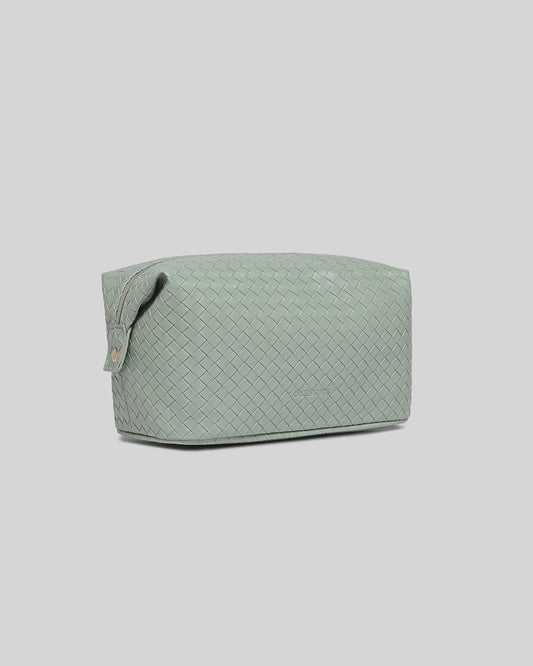 Lucinda Woven Cosmetic Bag - Sage Green