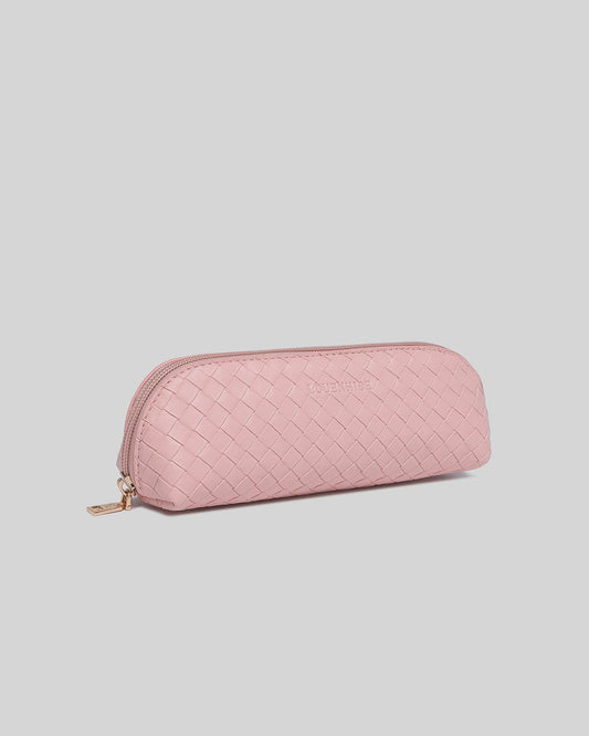 Jayne Woven Makeup Bag - Pink