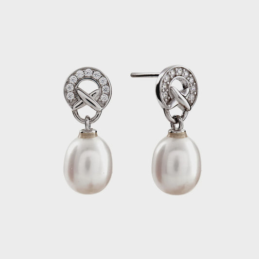 Alisa Silver Pearl Drop Earrings Sybella