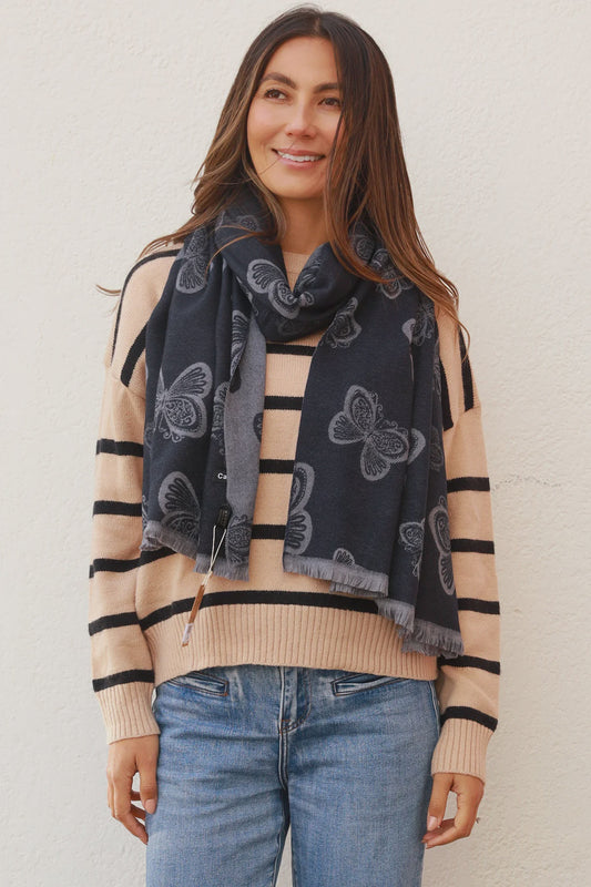 Butterfly Scarf - Dark Blue