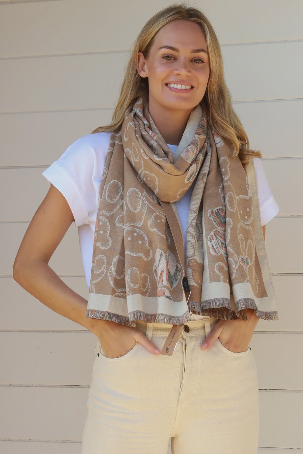 Bear Scarf - Beige