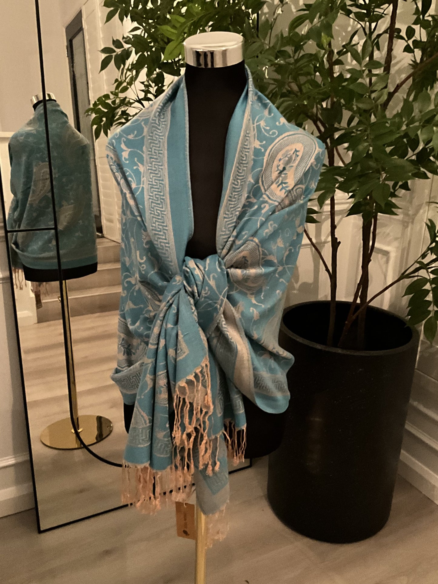 Blue Double Sided Pashmina