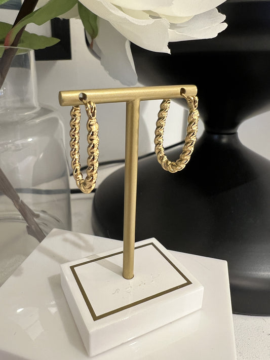 Gold Twist Earrings