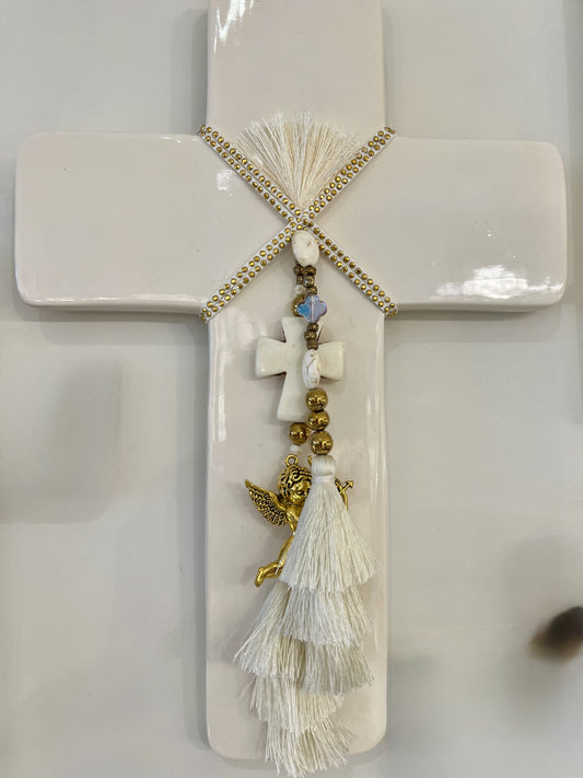 GEORGE AND COLE Cupid White Cross - Small