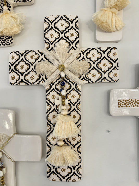 GEORGE AND COLE Marrakech Ceramic Cross - Large