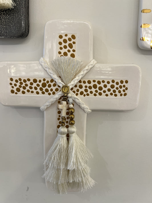 GEORGE AND COLE Pandora White Cross - Large