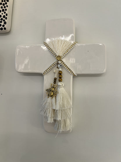 GEORGE AND COLE Queen B Ceramic Cross - Medium