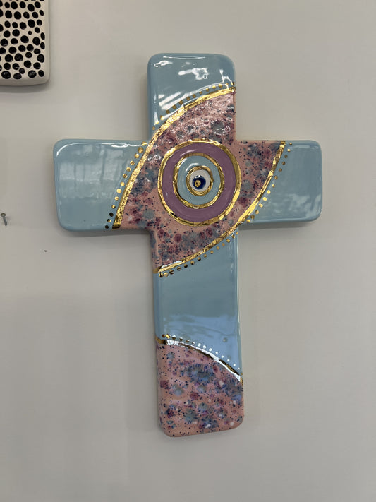 GEORGE AND COLE Adomis Sky Ceramic Cross - Medium