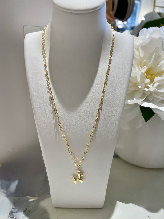 Balloon Dog Gold Necklace