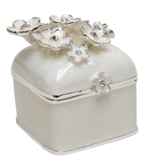Ivory Flower Trinket Box