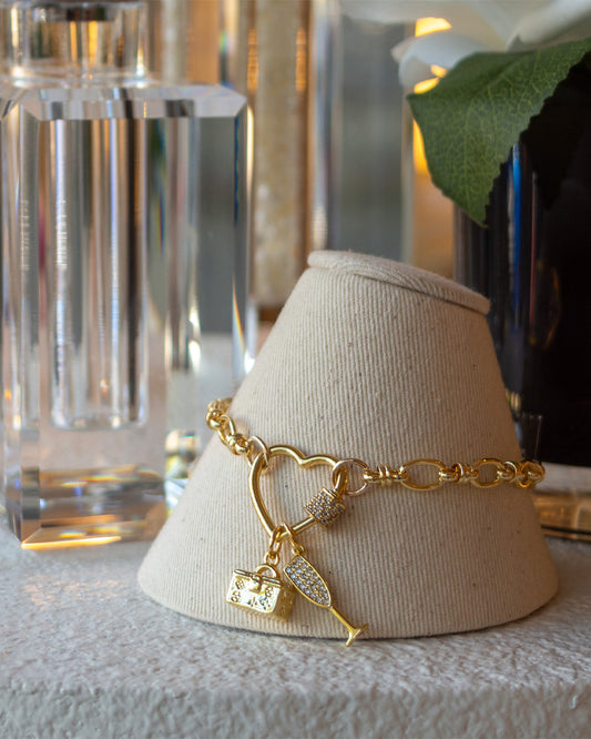 LV Bag Gold Bracelet