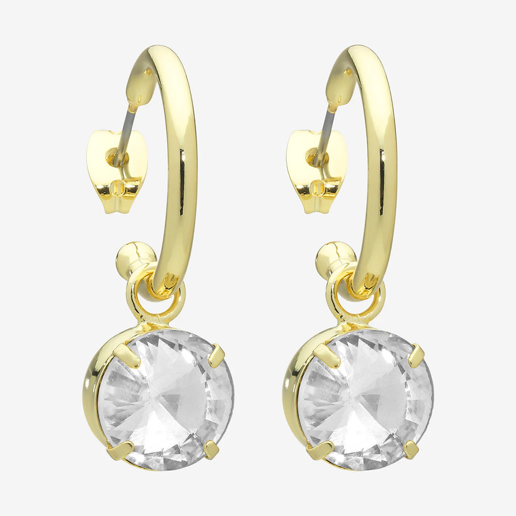 Sara Gold Clear Earrings