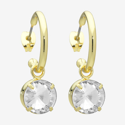 Sara Gold Clear Earrings