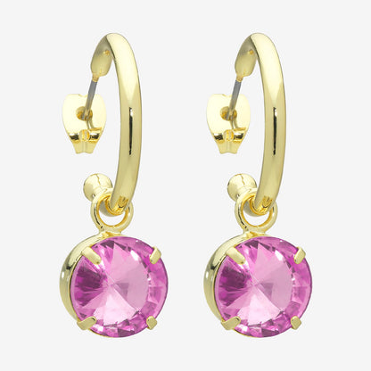 Sara Gold Pink Earrings