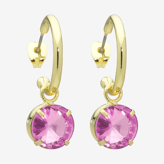 Sara Gold Pink Earrings