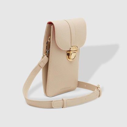 Fontaine Cream Crossbody Phone Bag