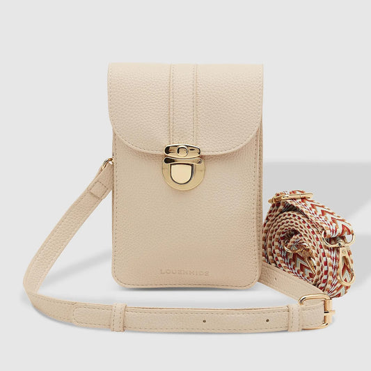 Fontaine Cream Crossbody Phone Bag