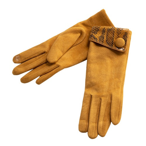 Mustard Cuff Snake Gloves