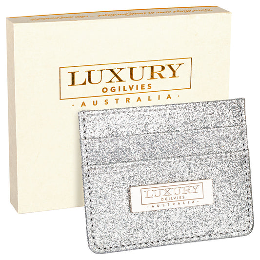 Card Wallet - Glitter Silver