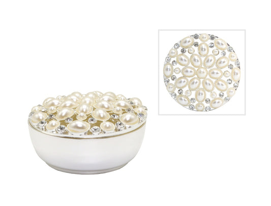 Pearl Round  Ceramic Trinket Box