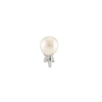 Pearl Stud Clip On Earrings Silver