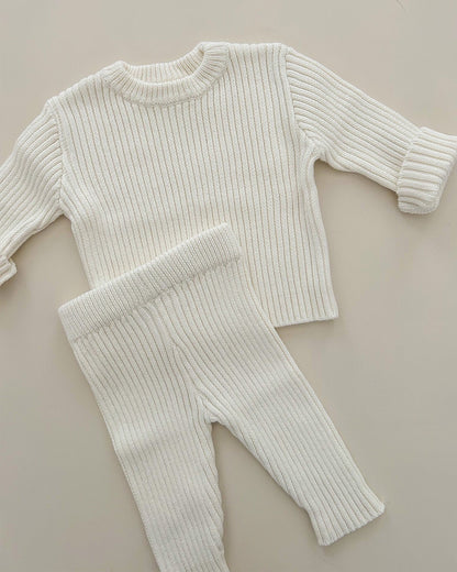 Baby Ribbed Set 3-6 Months - Milk