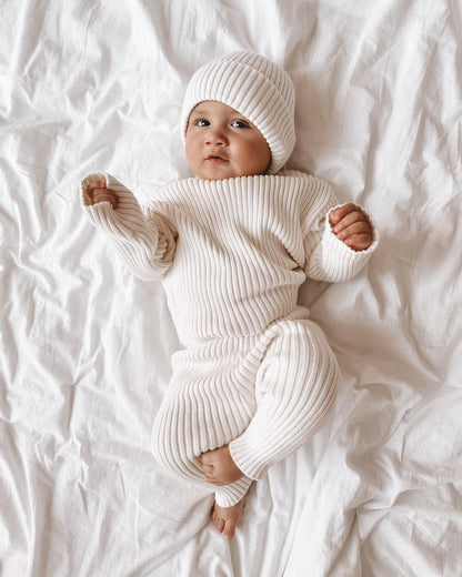 Baby Ribbed Set 3-6 Months - Milk