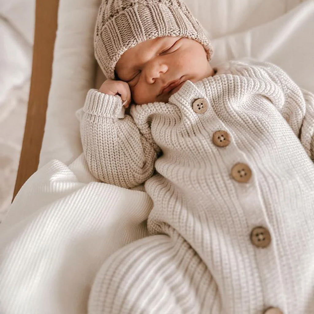 Beige Knit Romper 6-12 Months