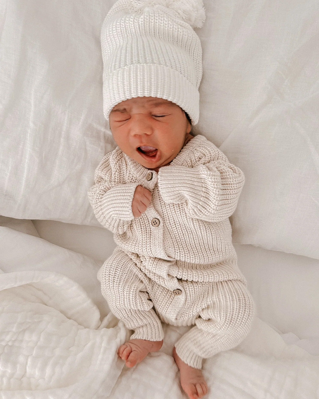 Beige Knit Romper 6-12 Months