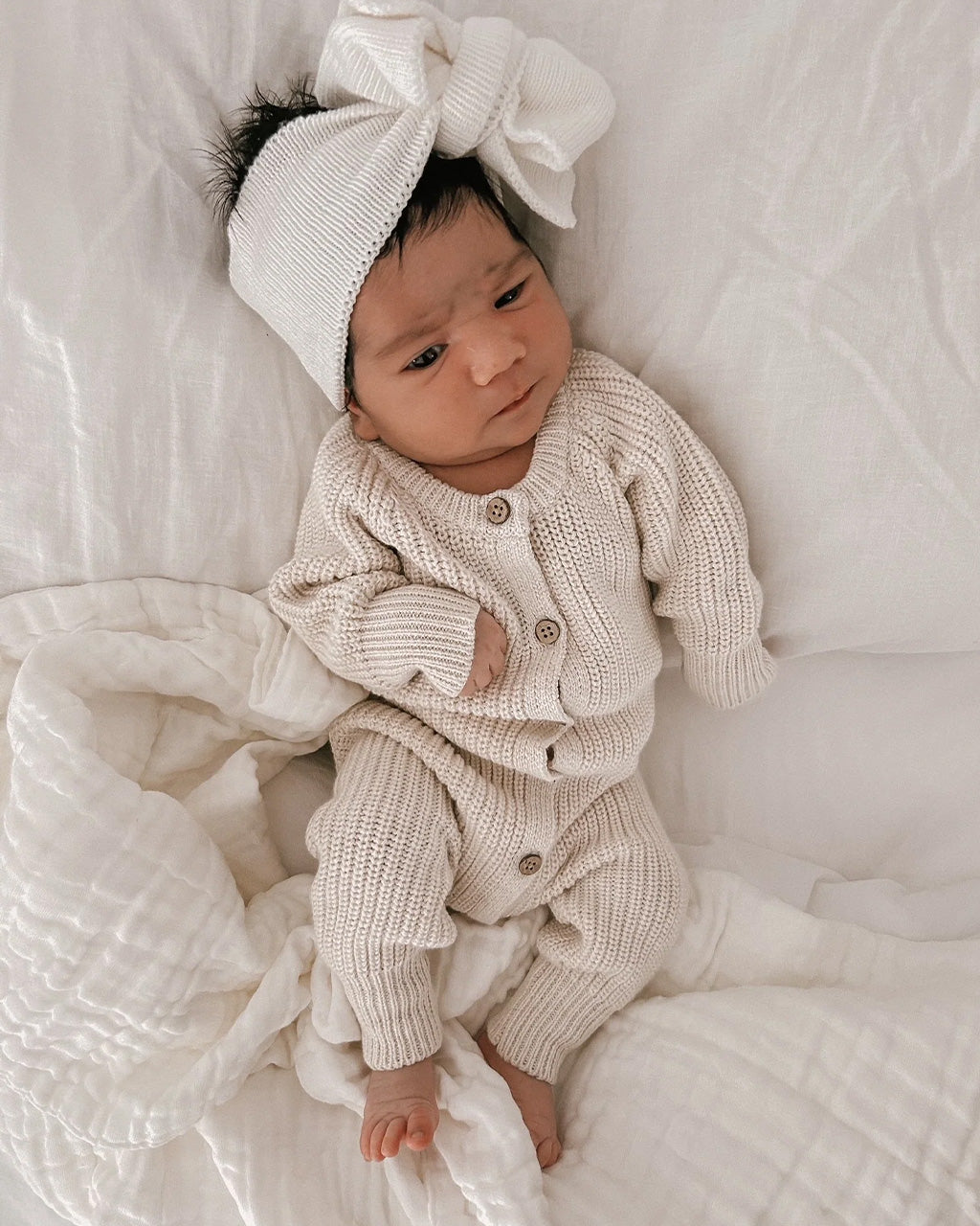 Beige Knit Romper 6-12 Months