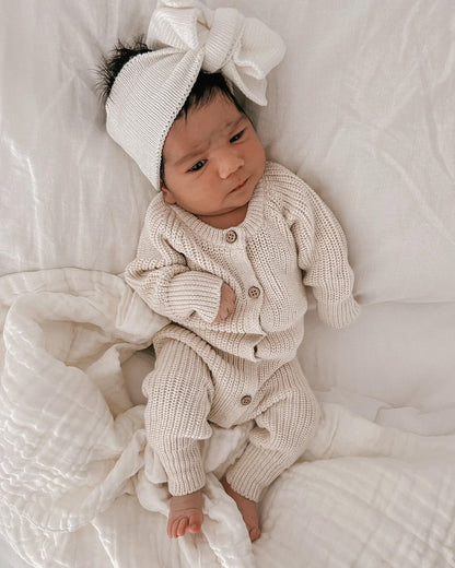 Beige Knit Romper 6-12 Months