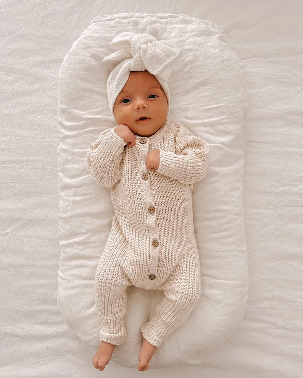 Beige Knit Romper 6-12 Months