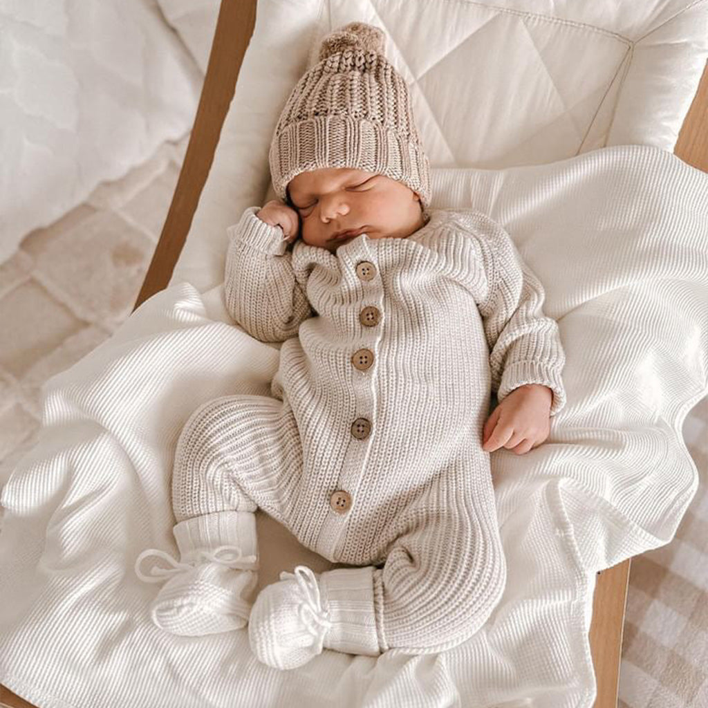 Beige Knit Romper 6-12 Months