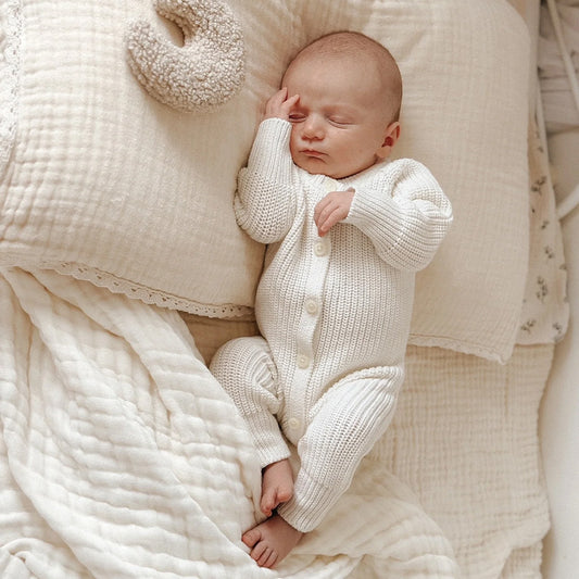 Everyday Ribbed Romper 0-3 Months - Milk