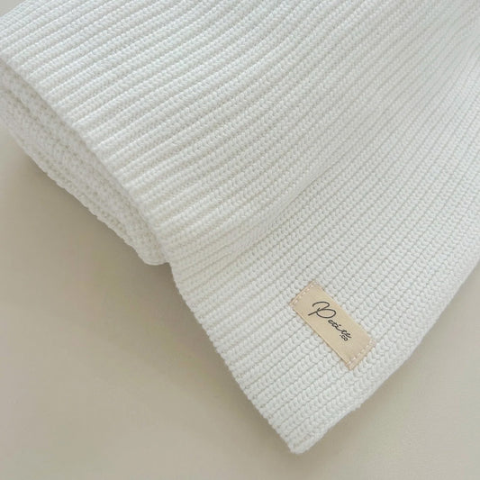White Knitted Baby Blanket